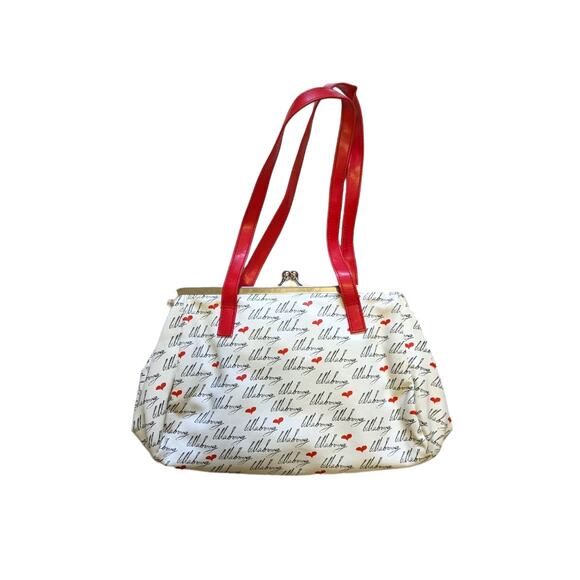 Y2K Billabong Logo Red Mini Purse Bag White Tomato Girl 2000s Retro Clasp Heart - Picture 2 of 8